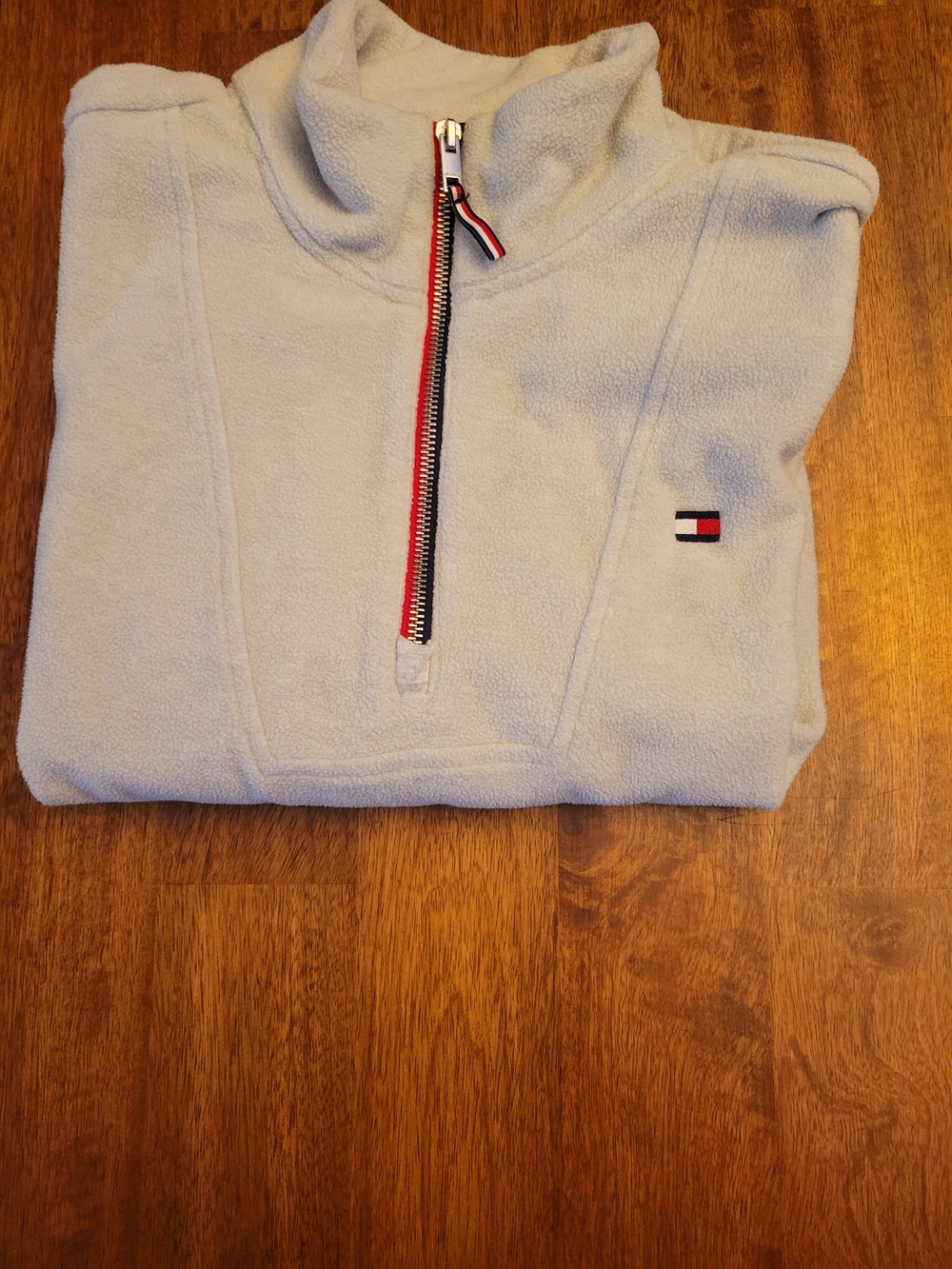 Tommy Hilfiger Women's Light Gray Quarter-Zip Fleece Pullover